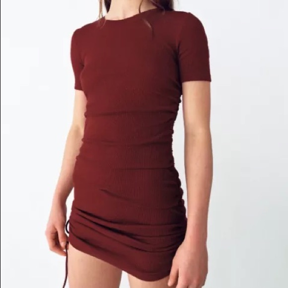 Zara Ruched Ribbed Dress - Picture 4 of 11